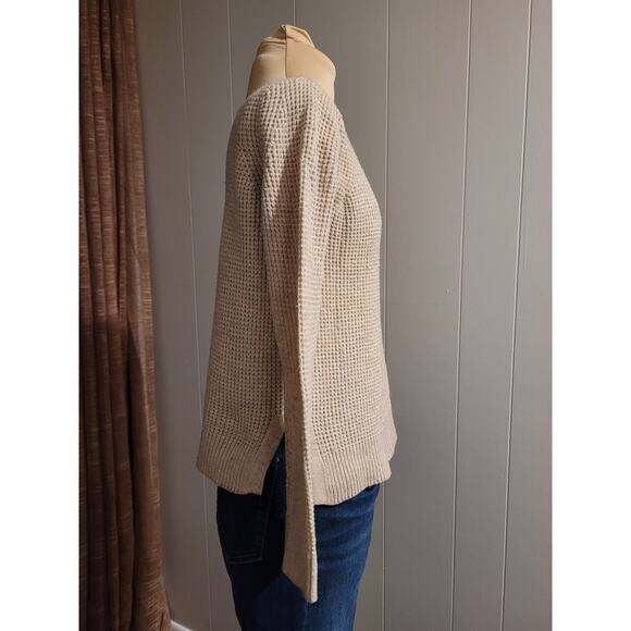 Gap - Women's XS Boatneck Neutral Taupe Tan Waffle Knit Sweater - Picture 6 of 8